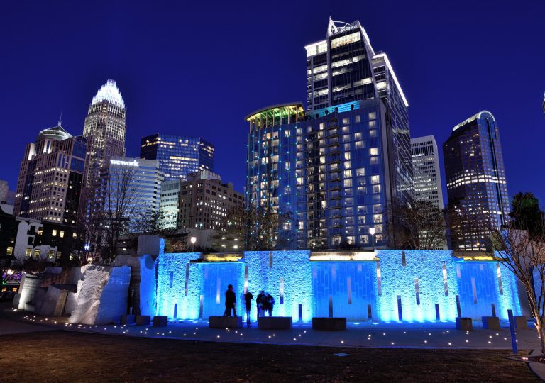 Charlotte Nc Romare Bearden Park at Night