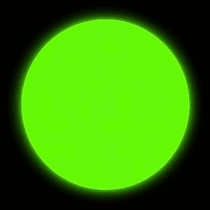 Bright Neon green Circle Glowing with a Soft Halo on a Black Background